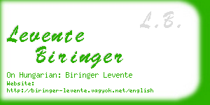 levente biringer business card